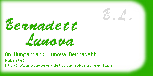 bernadett lunova business card